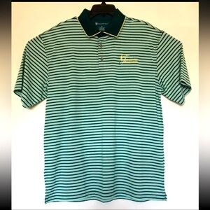 Oxford Golf Shirt Polo Size XL Mens Striped Green SS Golf Casual